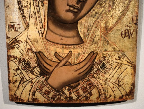 Art sacré, objets religieux  - La Vierge de l'Annonciation, Icône grecque du XVIIe siècle